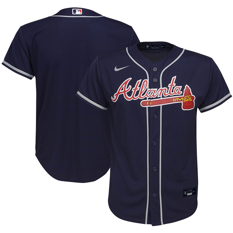 2020 MLB Youth Atlanta Braves Nike Navy Alternate 2020 Replica Team Jersey 1->houston astros->MLB Jersey